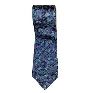 👔Bachrach All Silk Tie (Green, Purple and Black)